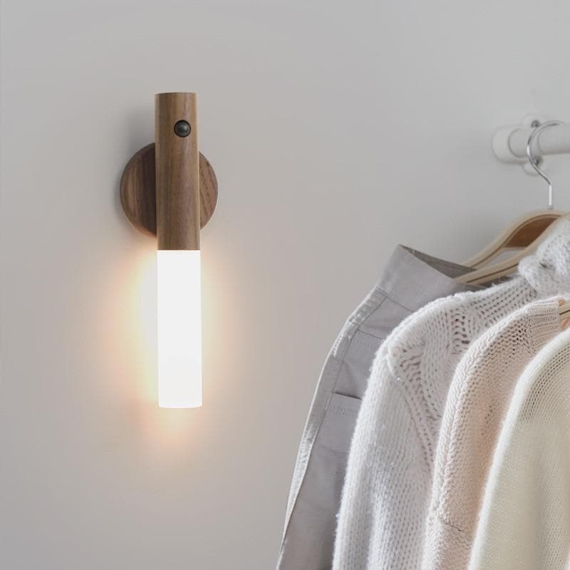 Wooden Motion Sensor Wall Lamp